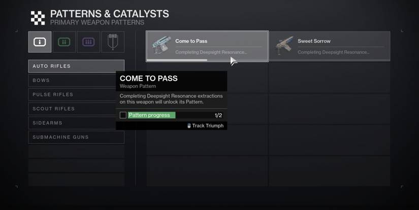 Destiny 2 Come To Pass Auto Rifle Pattern Progress