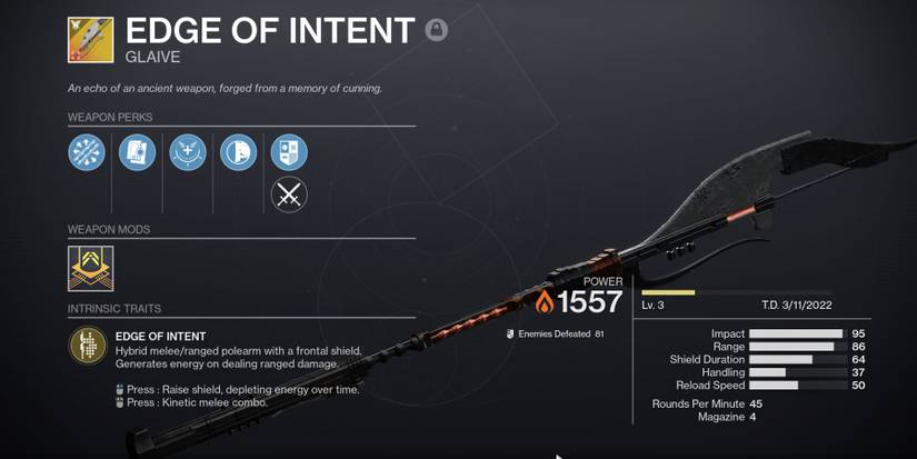 Destiny 2 Edge Of Intent Exotic Glaive