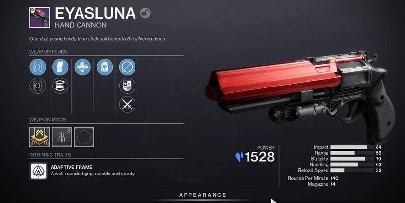 Destiny 2 Eyasluna Hand Cannon