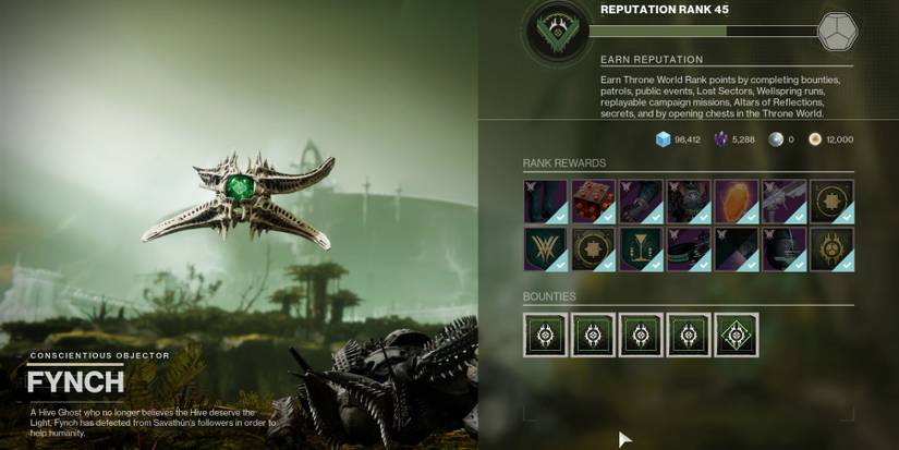 Destiny 2 Fynch Vendor Screen