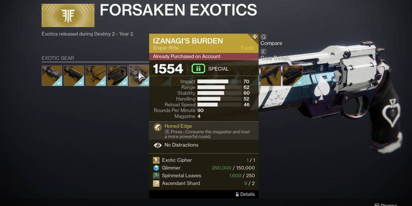 Destiny 2 Izanagis Burden In The Forsaken Exotics Archives