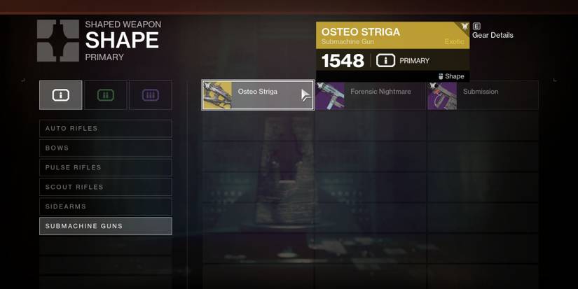 Destiny 2 Osteo Striga Crafting