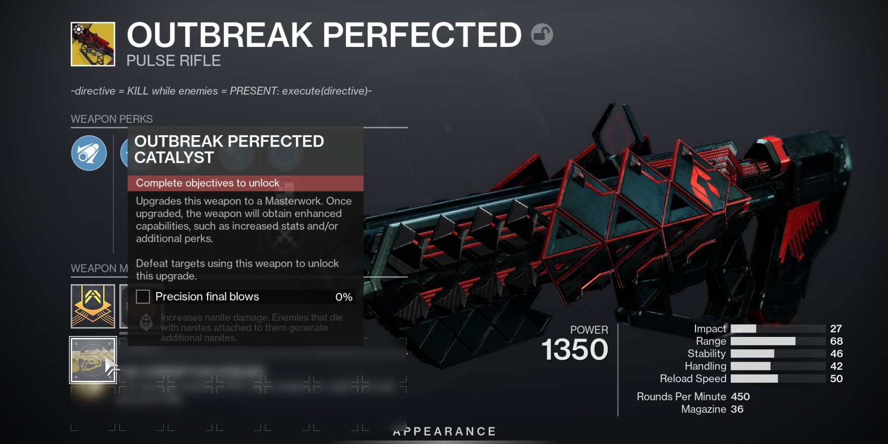 Destiny 2 Outbreak Perfected Catalyst