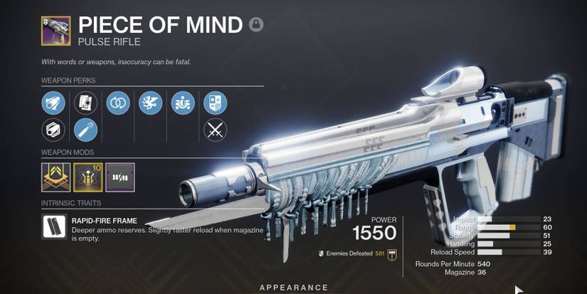 Destiny 2 Piece Of Mind Pulse Rifle