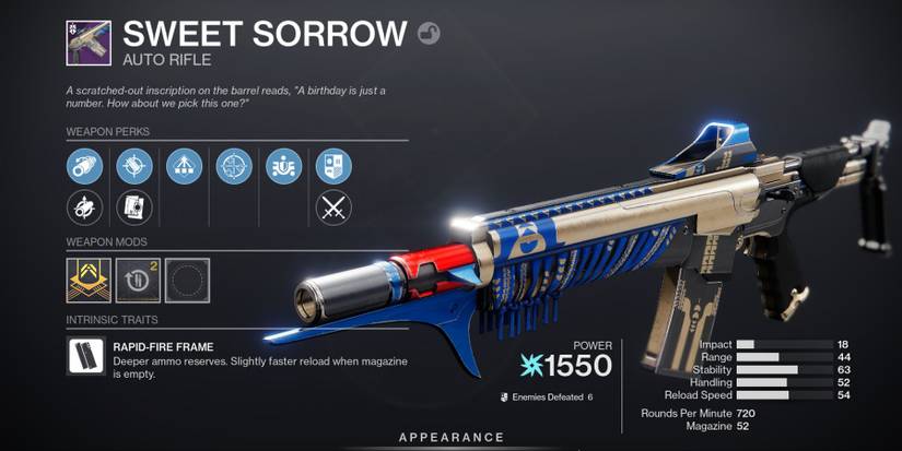 Destiny 2 Sweet Sorrow Auto Rifle