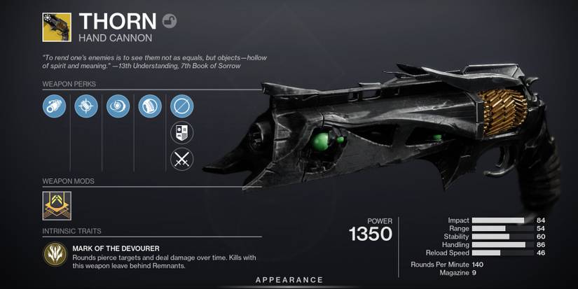 Destiny 2 Thorn Exotic Hand Cannon
