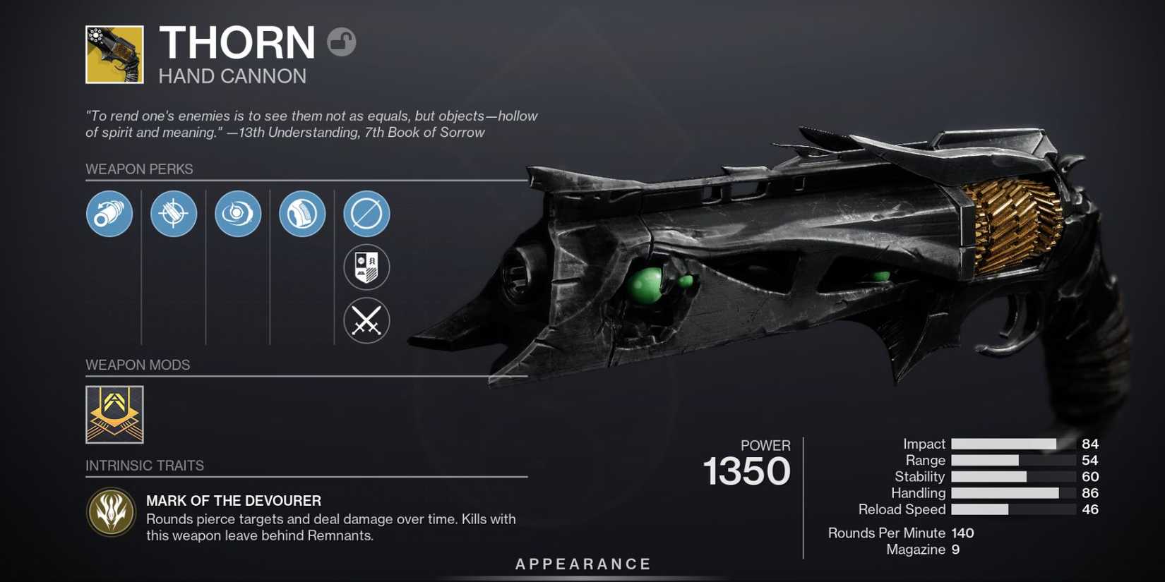 Destiny 2 Thorn Exotic Hand Cannon