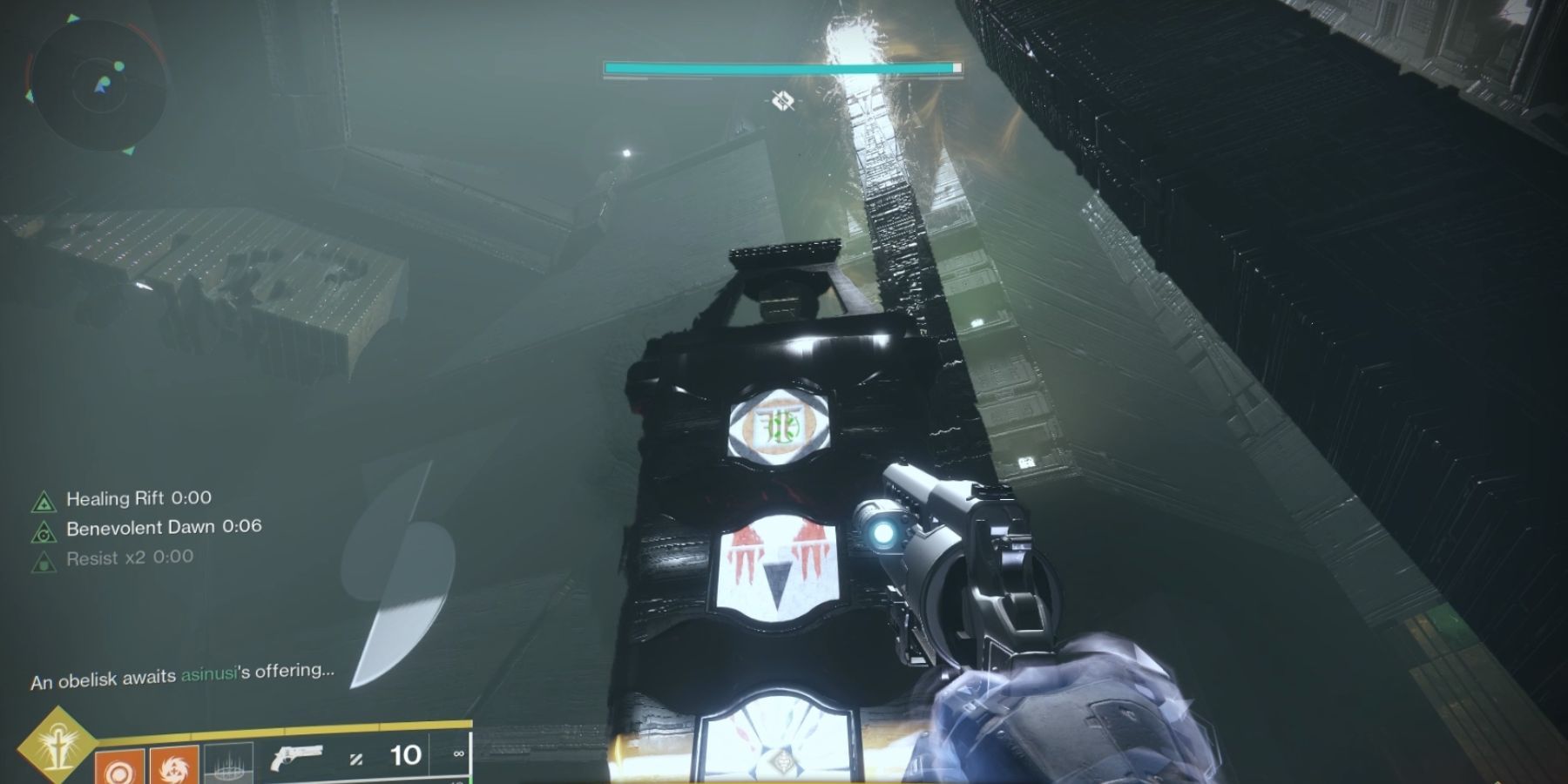 Destiny 2 Vow of the Disciple Obelisk with Glyphs