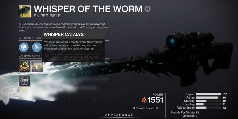 Destiny 2 Whisper of the Worm Catalyst
