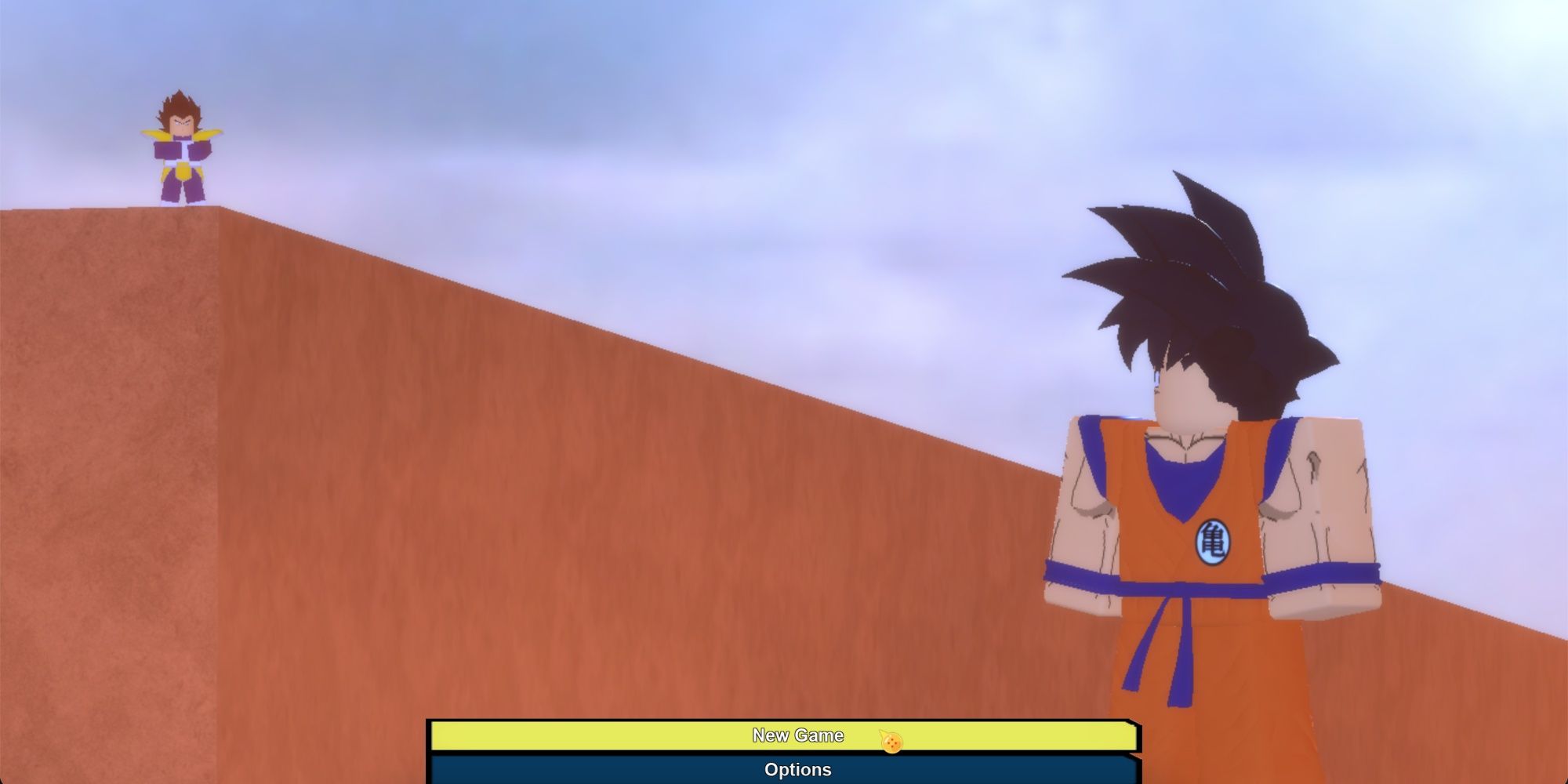 A Roblox model of Goku facing off against Vegeta in Dragon Ball Online Generations