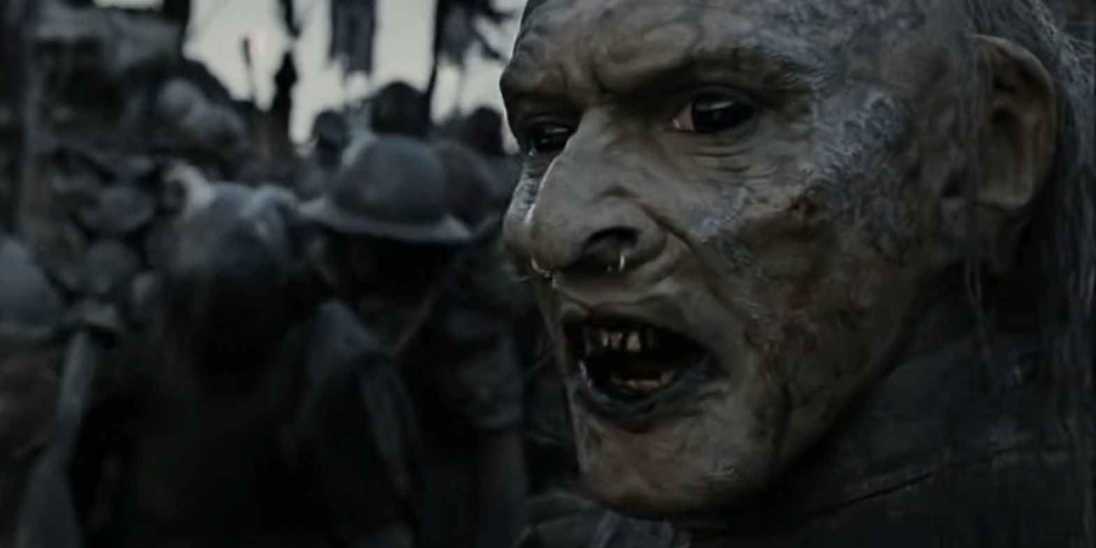 An Orc captain from Durthang in Mordor calls for inspection during Lord of the Rings Return of the King