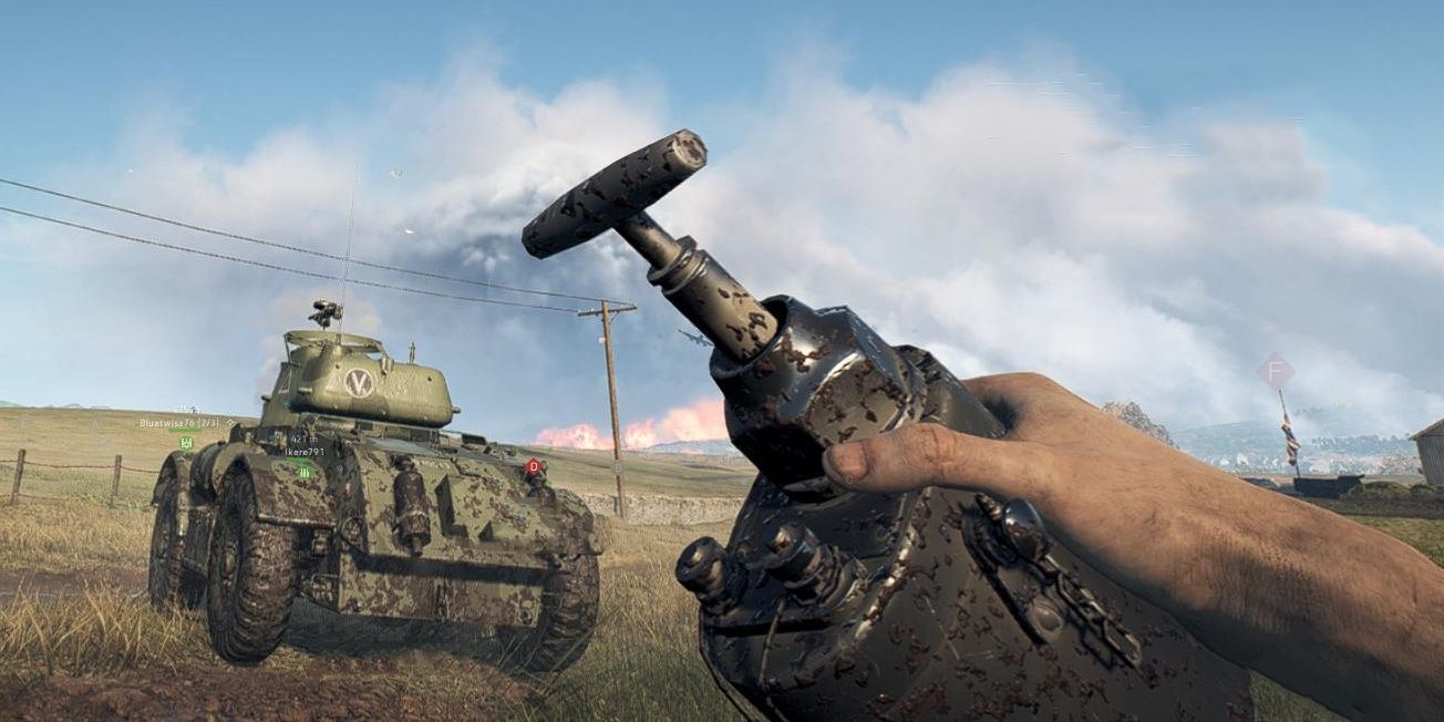 Sticky Dynamite on a tank in Battlefield 5