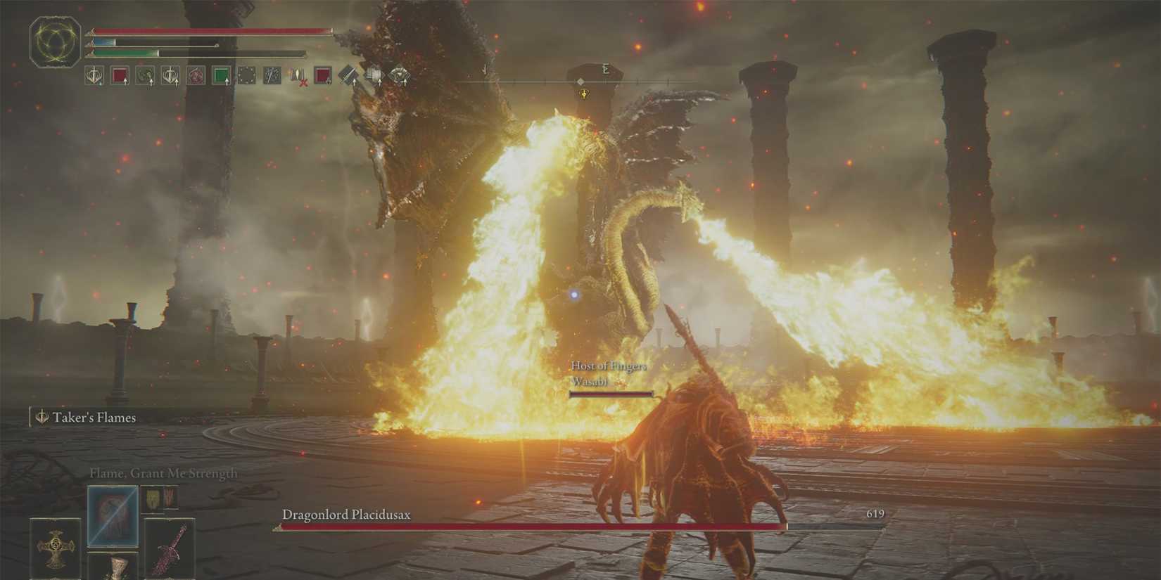 Elden Ring Placidusax Fire Breath