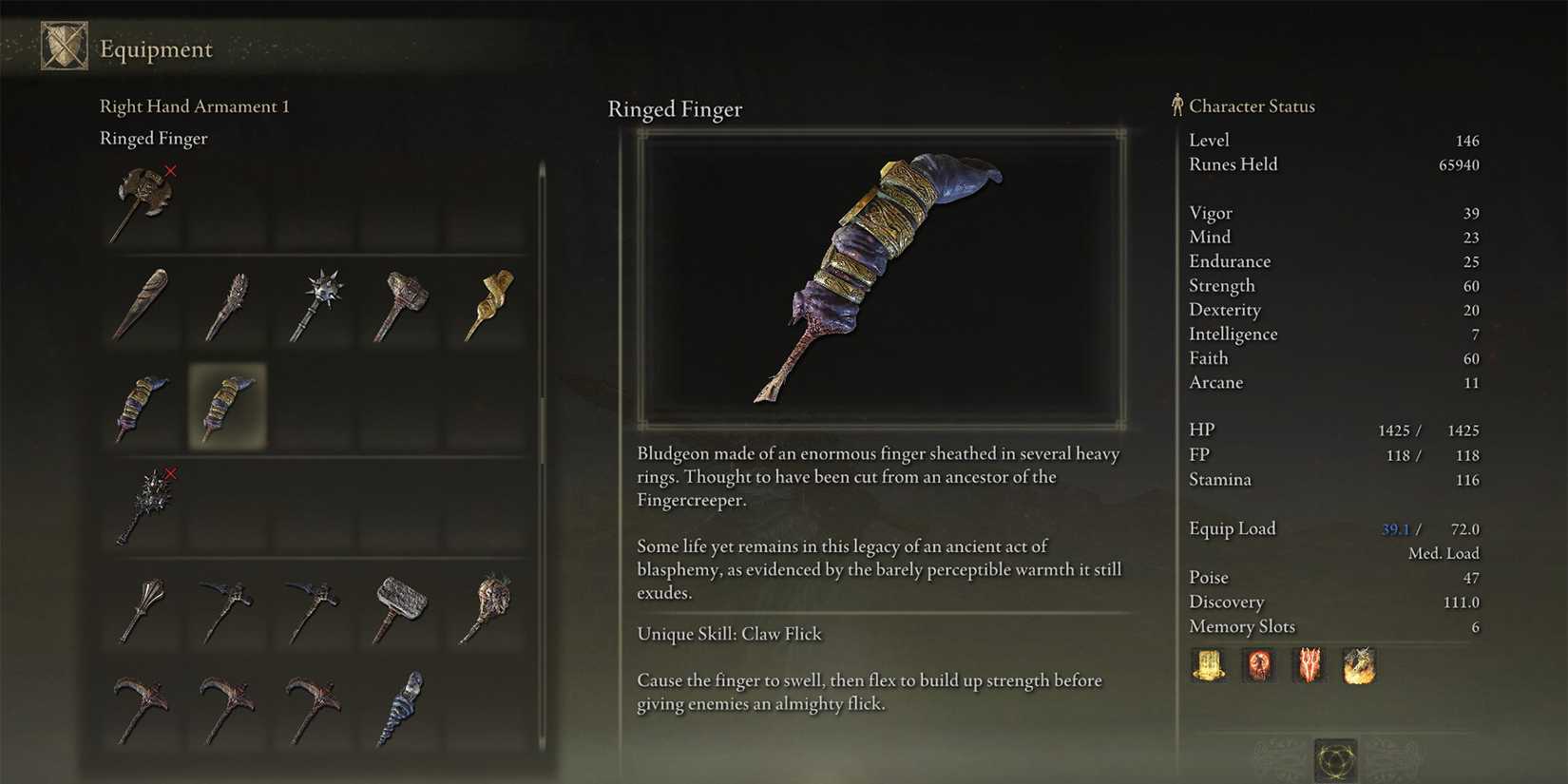 Elden Ring Ringed Finger Stats