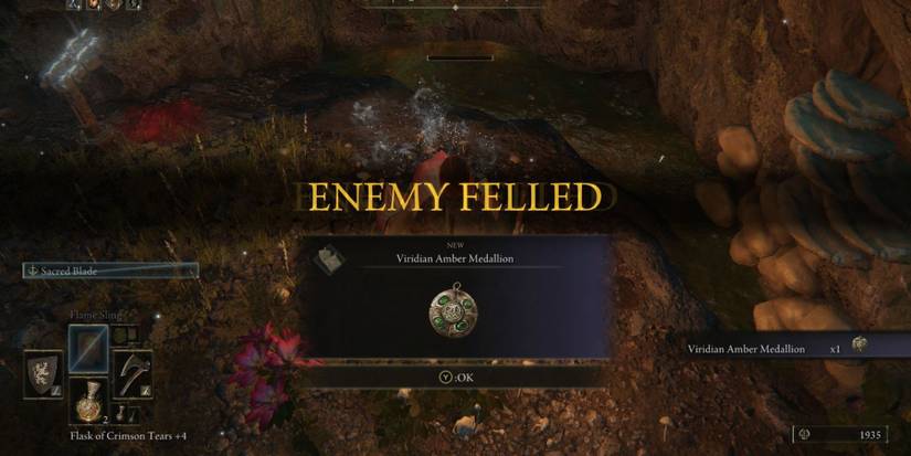 Elden Ring Viridian Amber Medallion Talisman Enemy Felled