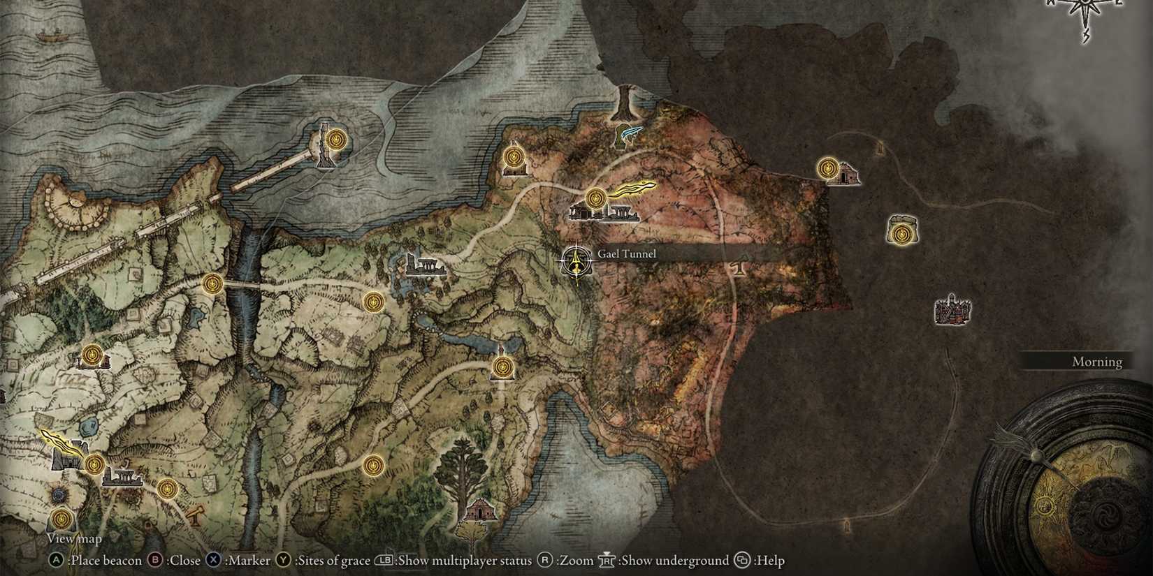 Gael Tunnel map in Elden Ring