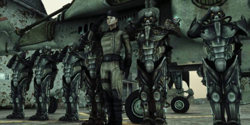 Enclave soldiers and officers saluting 