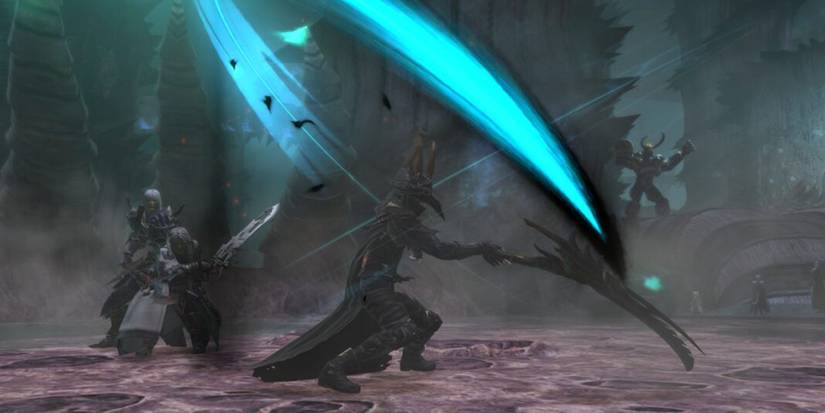 FF14 A Reaper doing a Reapers Gibbet