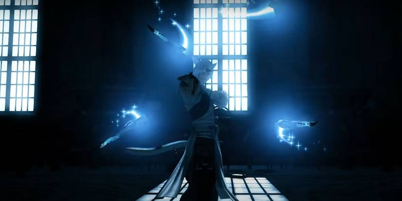 FF14 A Sage poising for an attack