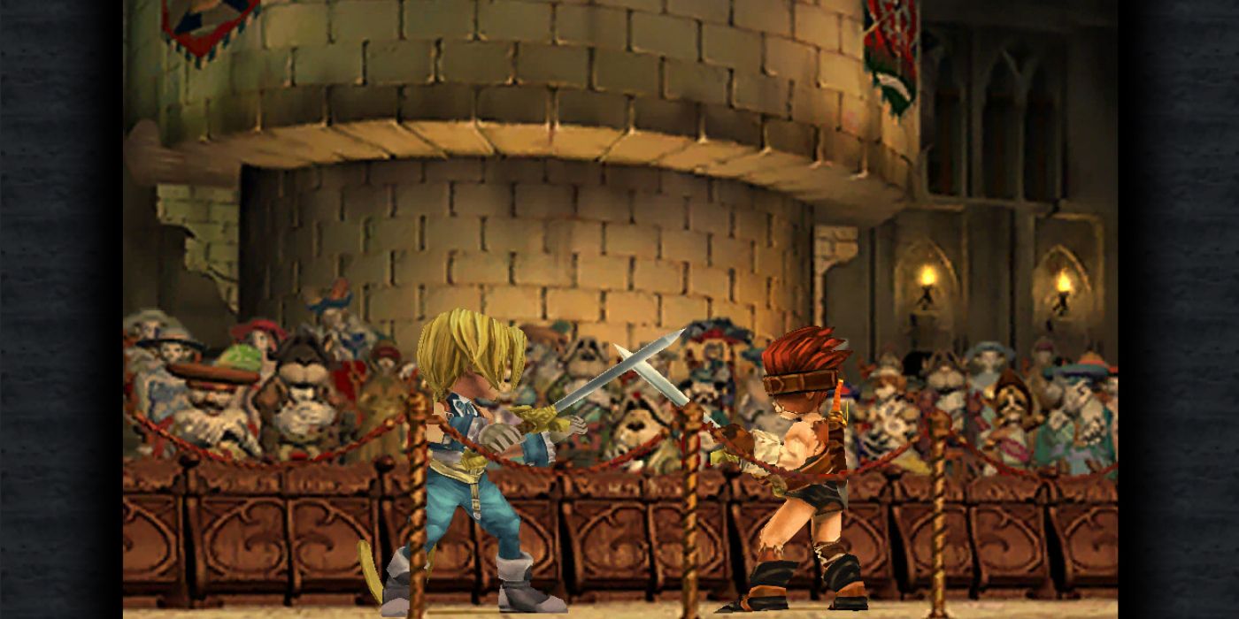 FFIX Zidane and Blank mid-duel in the play