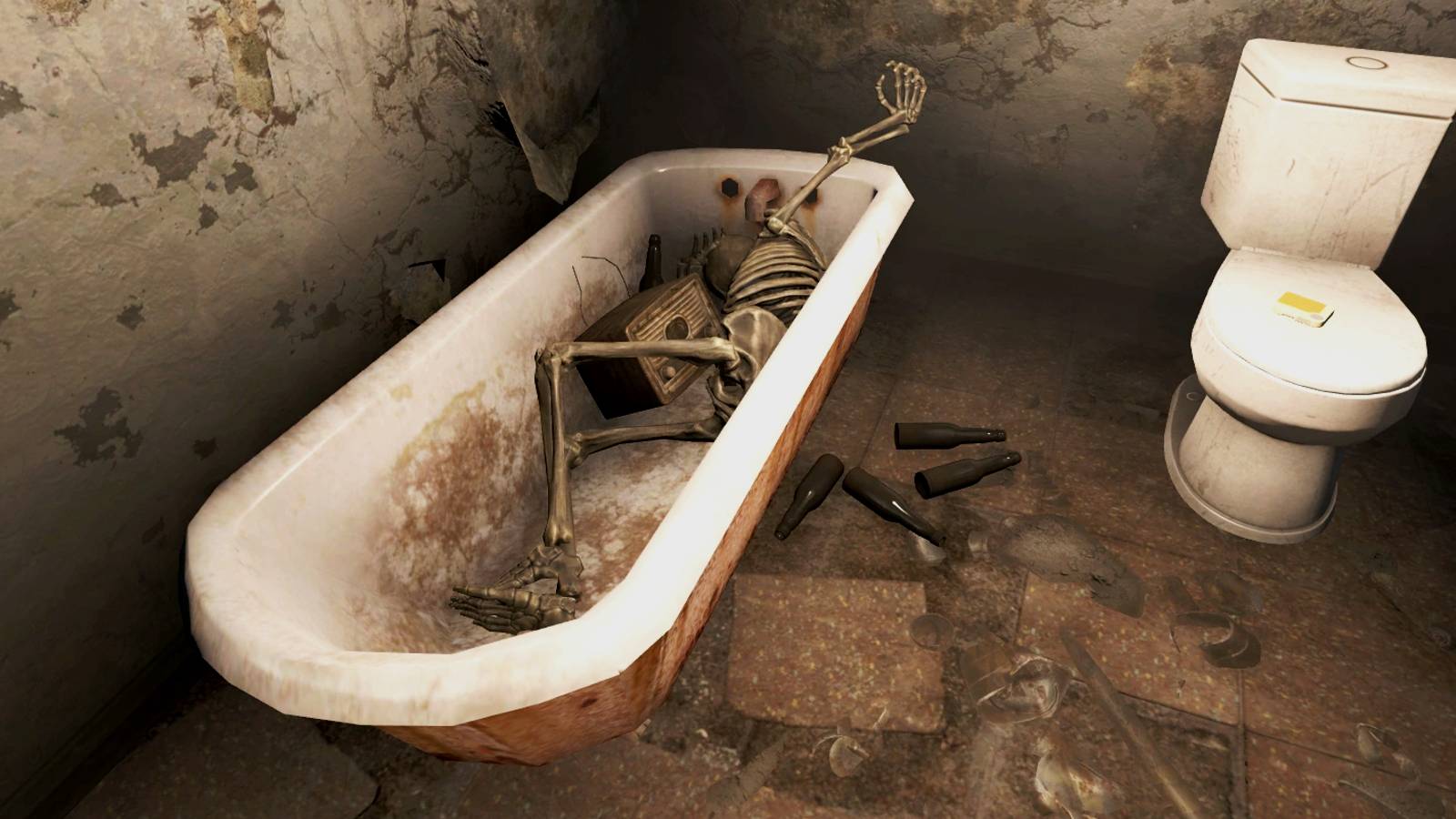 Fallout 4 Boston Mayoral Shelter bathroom mayor hildenbrand skeleton