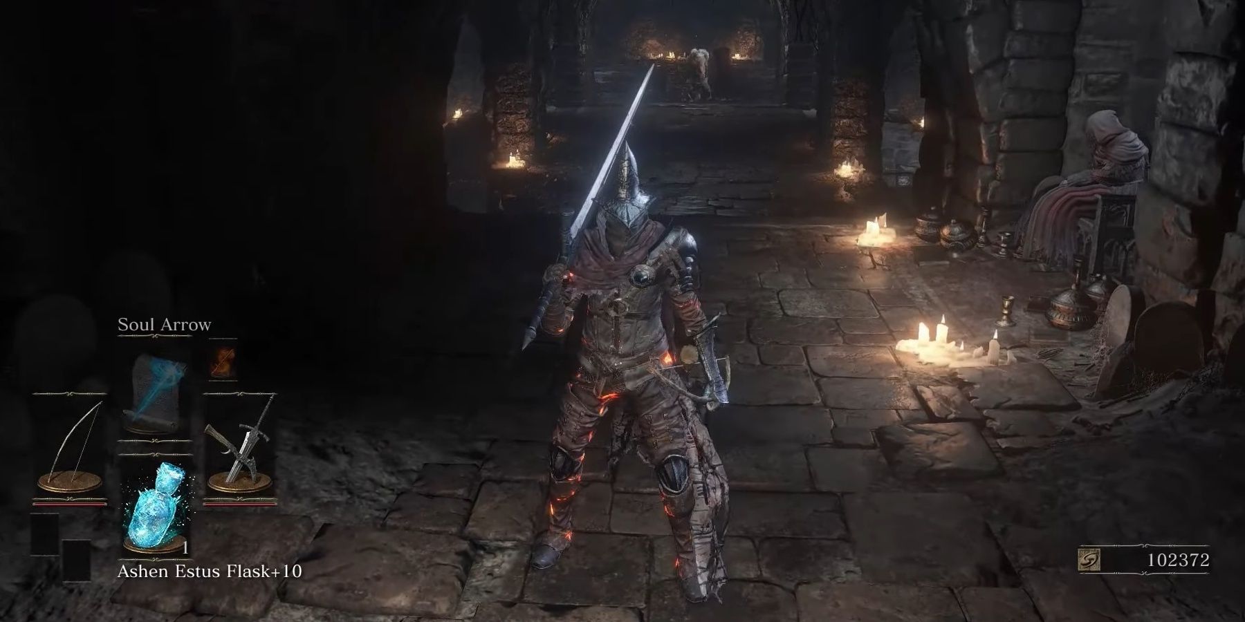 A character wielding the Farron Greatsword in Dark Souls 3