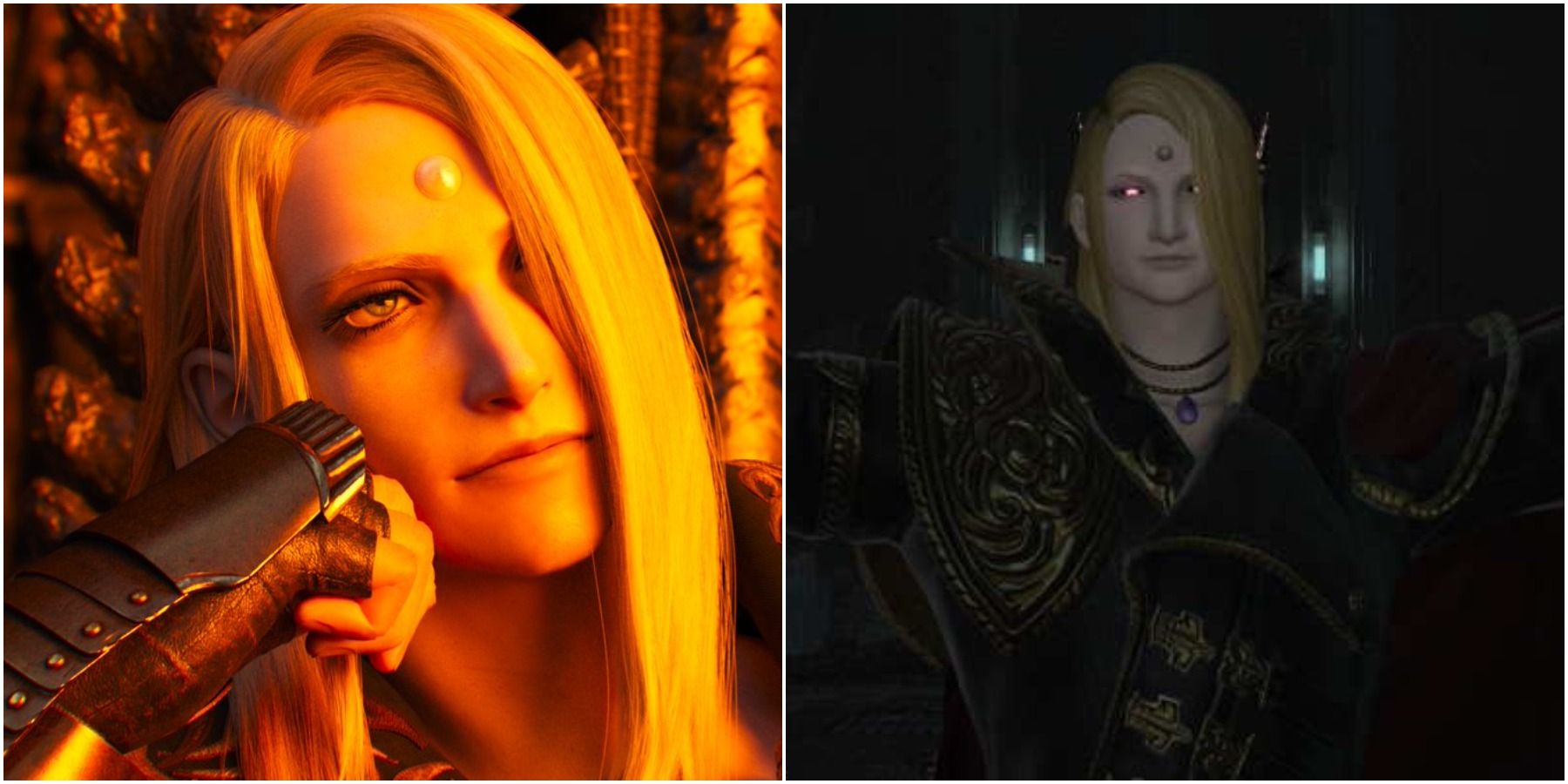 Split images of Zenos in Endwalker.