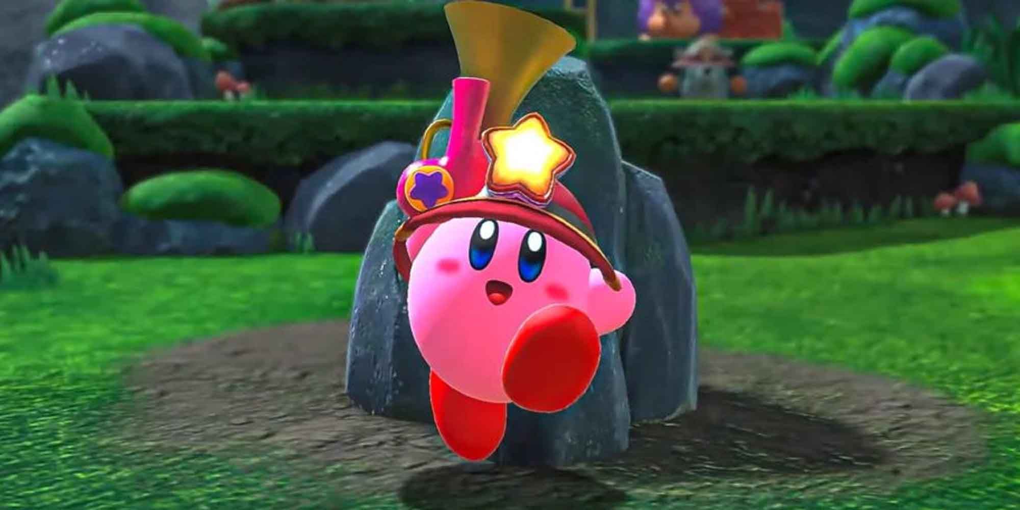 Using the Ranger copy ability in Kirby in The Forgotten Land
