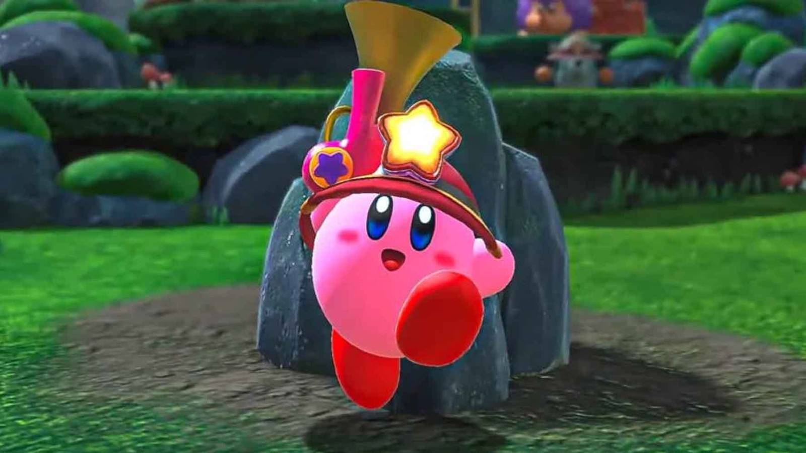 Using the Ranger copy ability in Kirby in The Forgotten Land