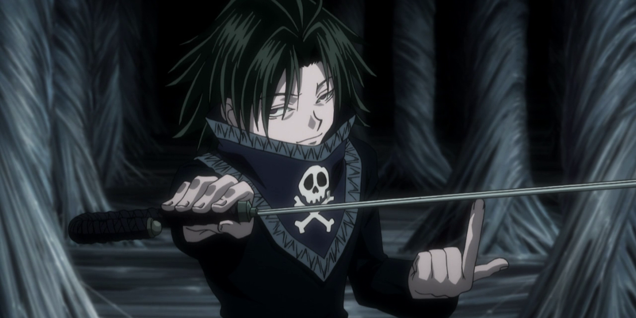 Feitan pulling out his sword