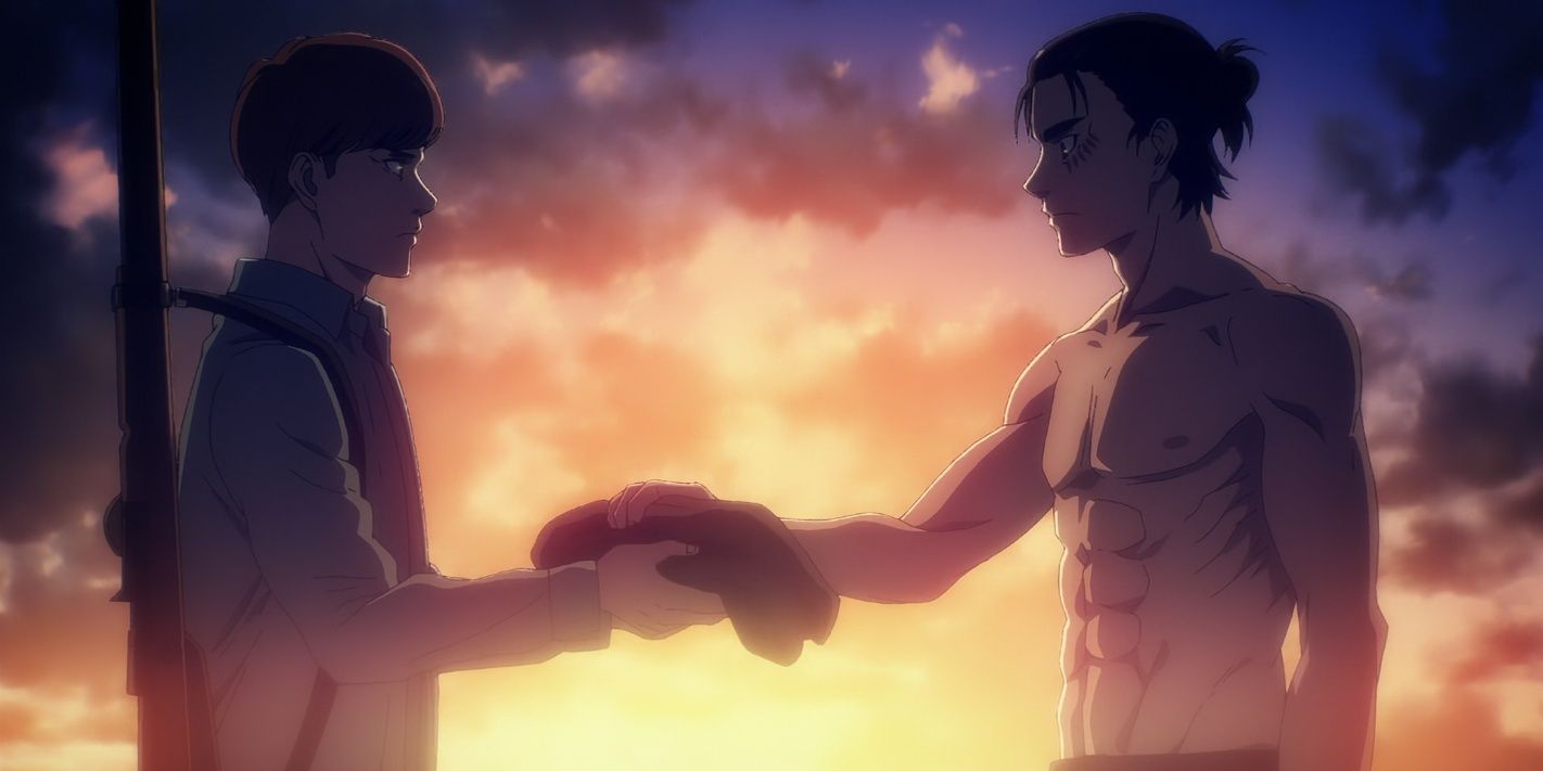 Floch and Eren in Attack on Titan