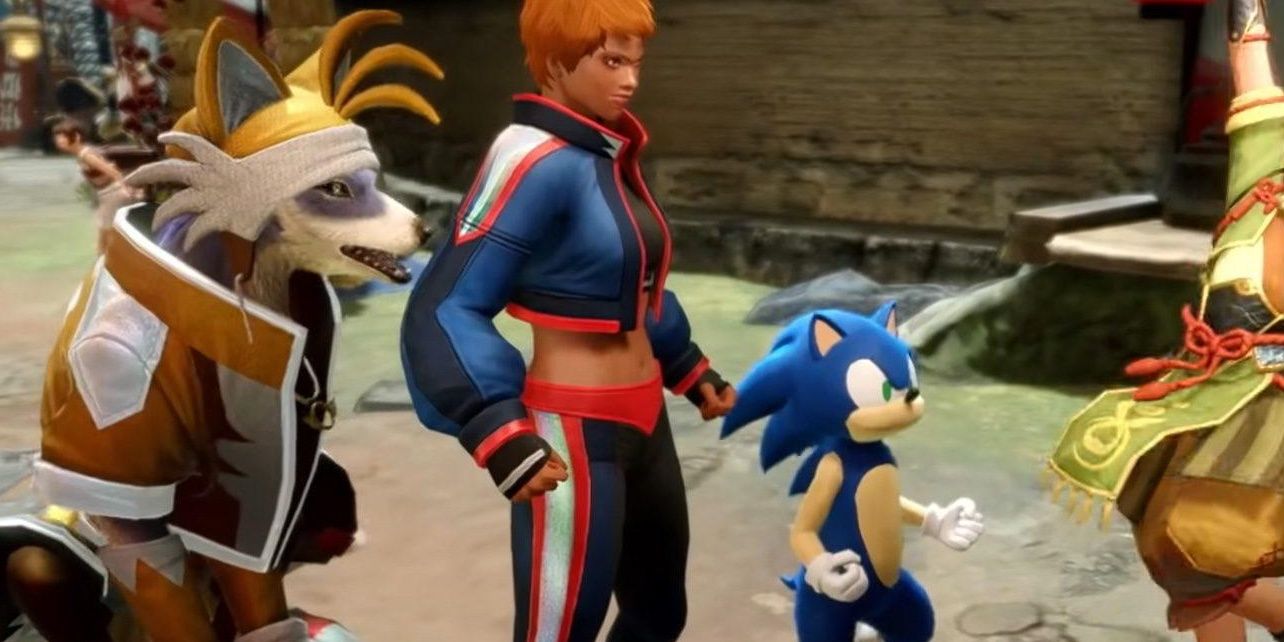 Cameo of Sonic the Hedgehog and Miles 'Tails' Prower from Monster Hunter Rise.