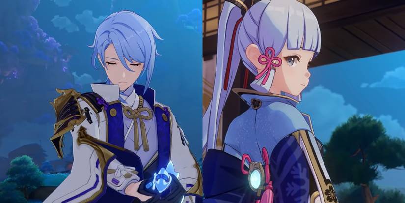 Genshin Impact characters Ayato and Ayaka