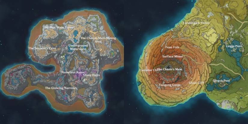 Genshin Impact map of Chasm