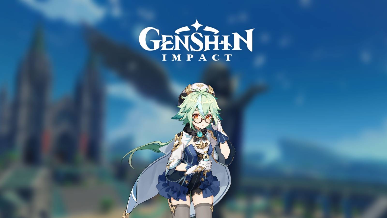 Genshin Impact Sucrose Anemo Alchemist closeup title logo