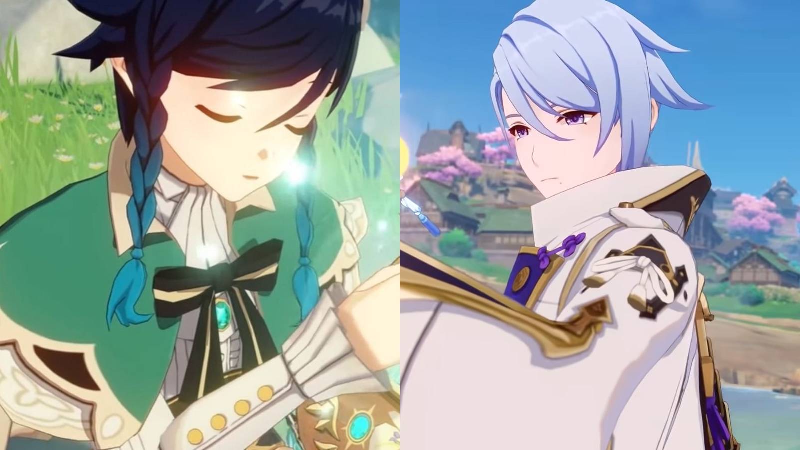 Genshin Impact characters Venti and Ayato