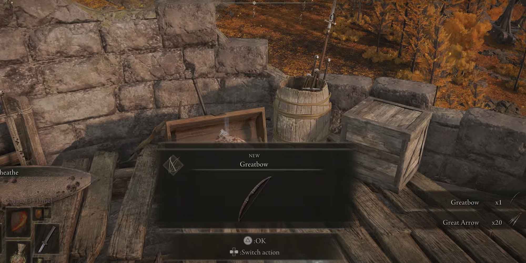 Finding the Greatbow in a chest in Elden Ring