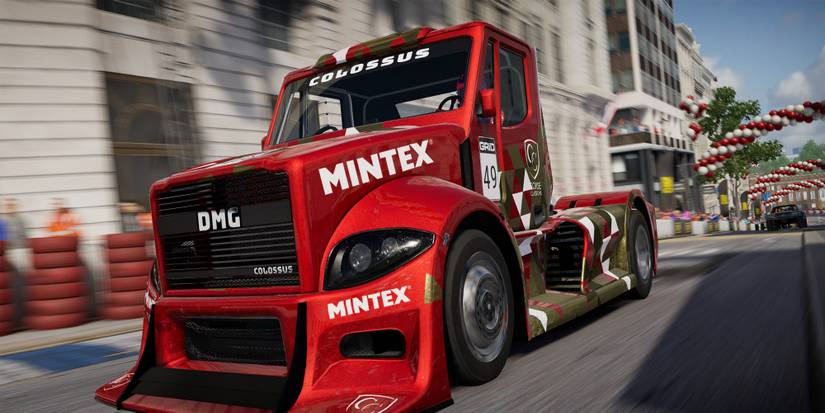 Grid Legends - A red truck.