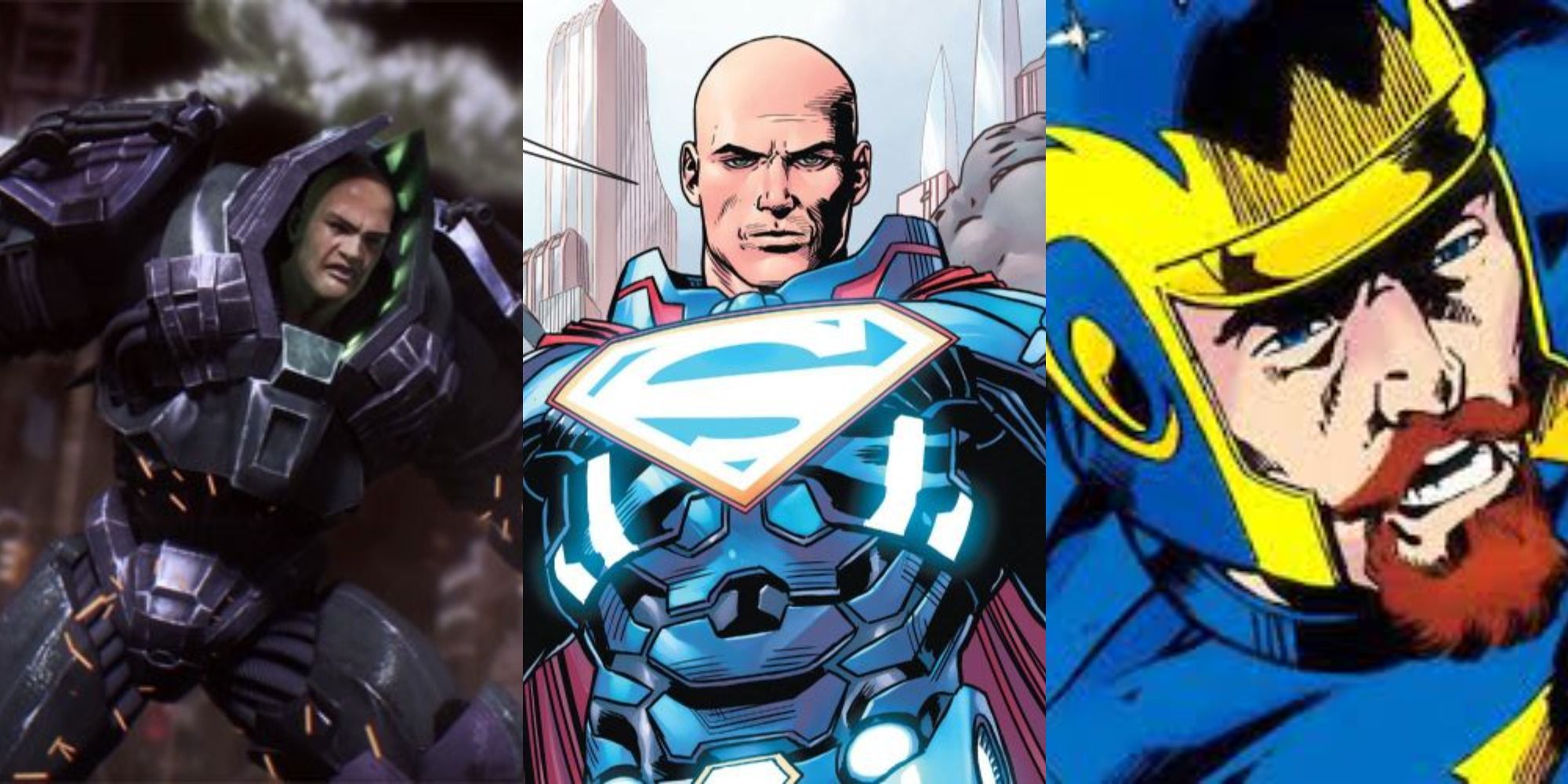 Heroic Versions of Lex Luthor Split Featured Injustice Lex Luthor Superman Lex Luthor and Alexander Luthor of Earth-3
