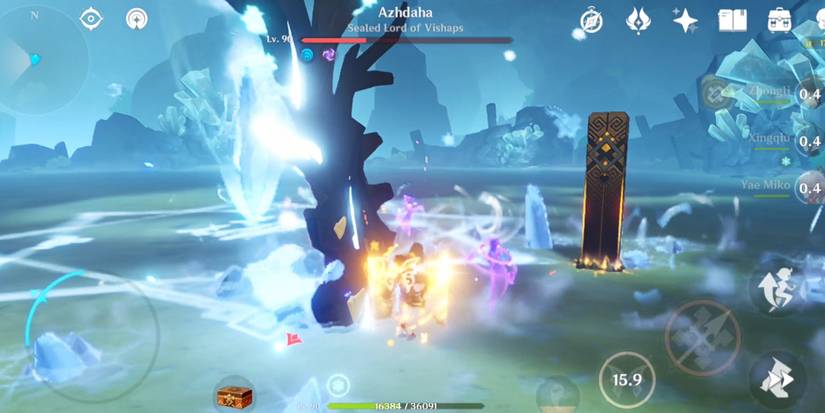 Hu Tao against Azhdaha's tail