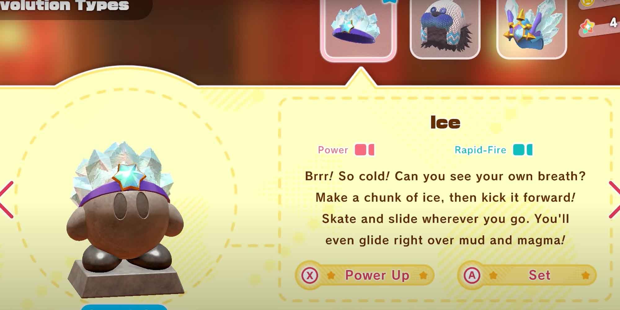 The Ice copy ability in Kirby in The Forgotten Land