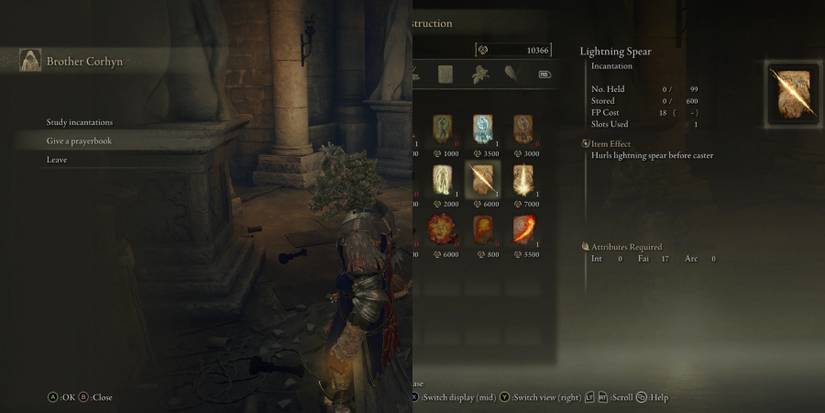 Incantation shop in Elden Ring