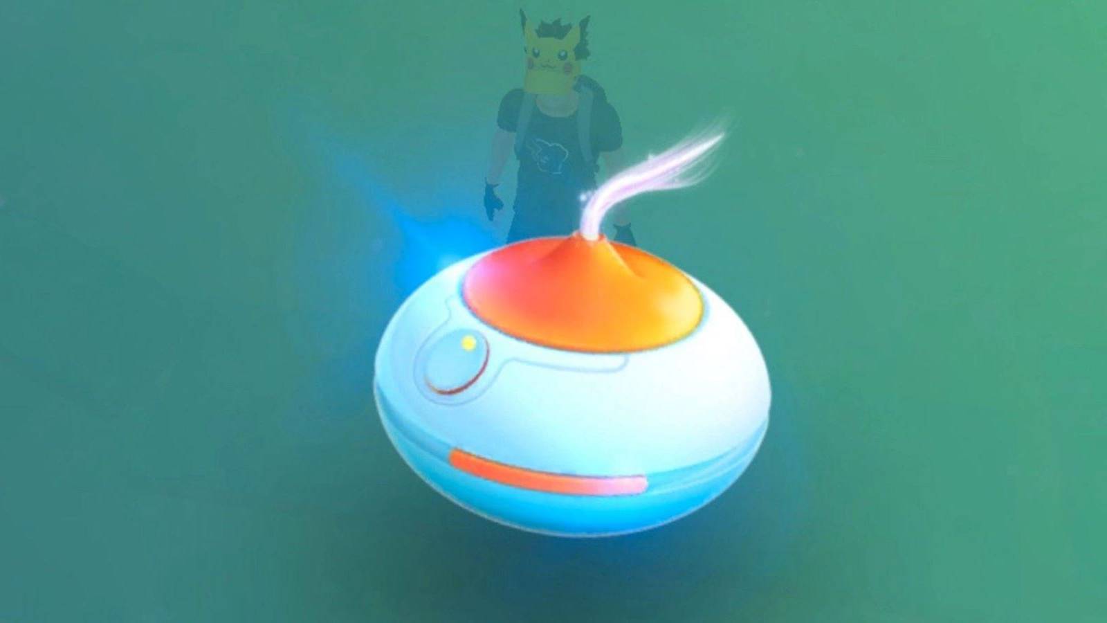 A Pokemon GO player using Orange Incense
