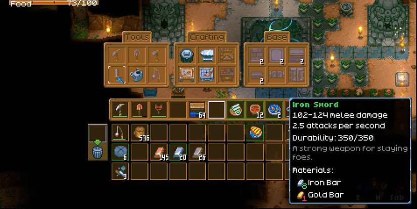 The Iron Sword in in Core Keeper