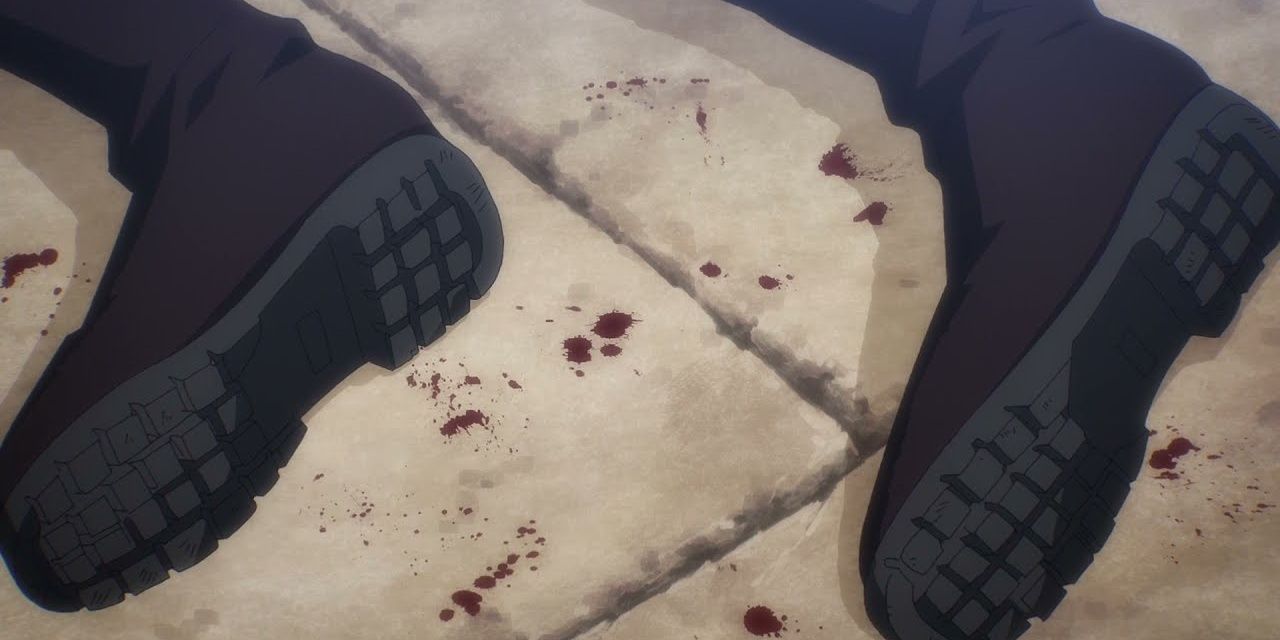 Keith Shadis gets beaten up in Attack on Titan