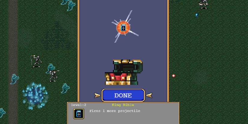 Upgrading the King Bible weapon in Vampire Survivors