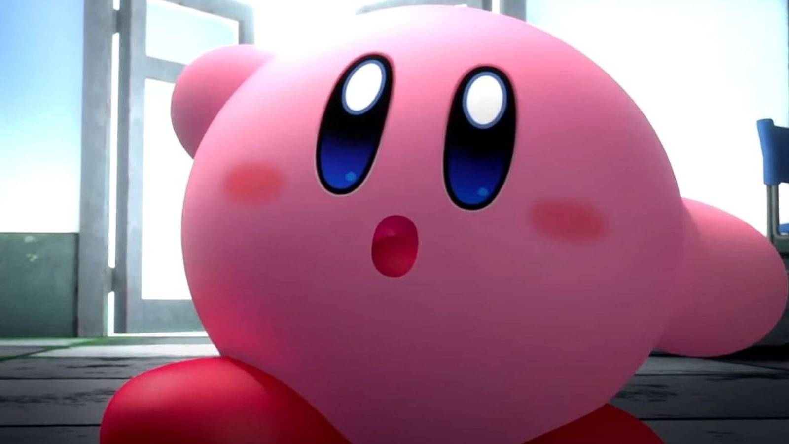 Kirby up close in a cinematic Kirby and the Forgotten Land trailer