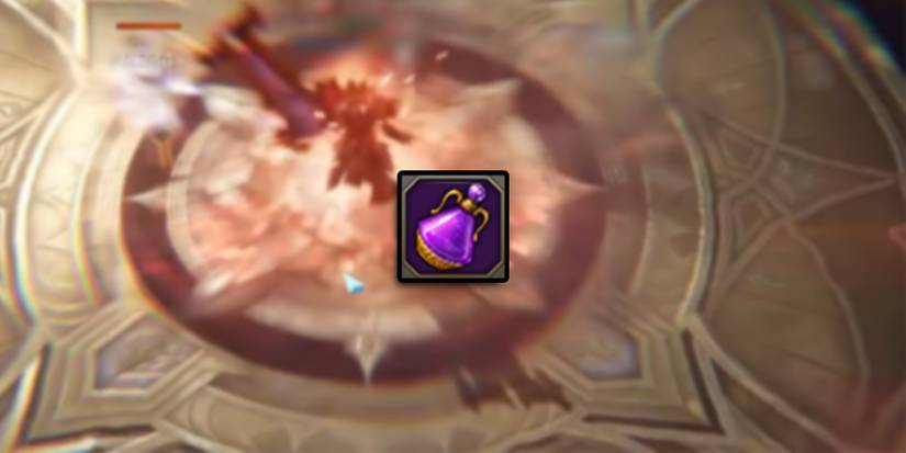 Lost Ark - Awakening Potion Overlaid On Image Of Berserker Using Specialty Skill In Training Room