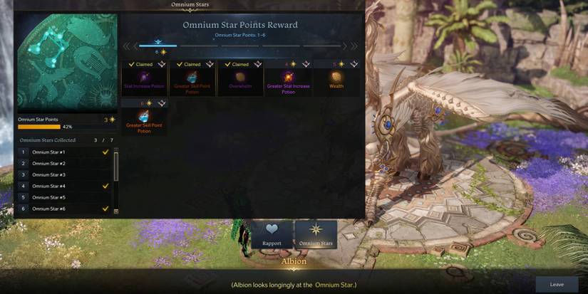 Lost Ark - Bringing Up The Omnium Star Reward Menu In Front Of Albion