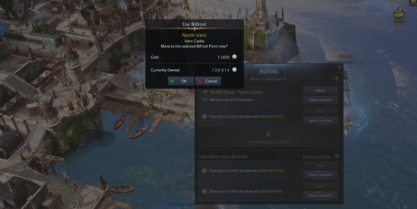 Lost Ark - Choosing To Use Bifrost And Seeing How Much It Costs With Crystalline Aura